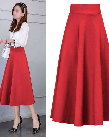 women's waist all-match mid-length skirt