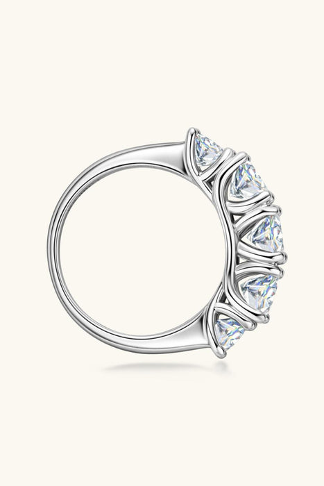 Elegant Lab Diamond Platinum-Plated Eternity Ring Set