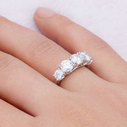 Timeless Brilliance: Lab-Created Diamond Sterling Silver Eternity Ring Collection