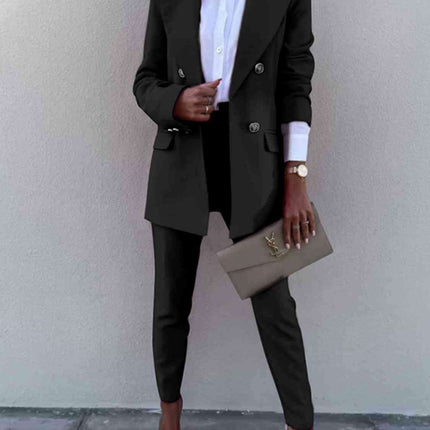 Chic Lapel Collar Coordinated Suit Ensemble