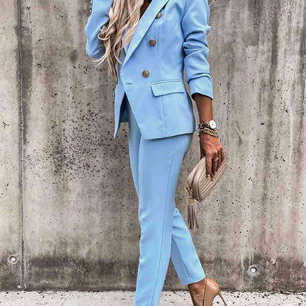Chic Lapel Collar Coordinated Suit Ensemble