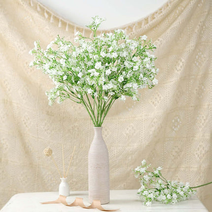 AliKopy 27" White Artificial Silk Babys Breath - 4 Stems, Realistic Lo