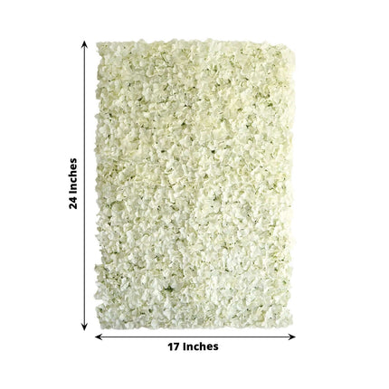 AliKopy 11 Sq Ft Cream UV Protected Hydrangea Flower Wall Mat - 4 Pane