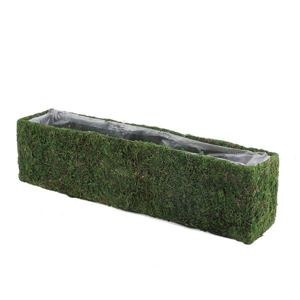 AliKopy 23" Rustic Metal Planter Box with Inner Lining & Green Moss