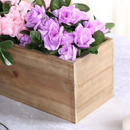 AliKopy Natural Wood Rectangular Planter Box 30"x6" with Removable Lin
