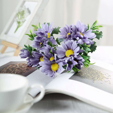 AliKopy 4-Pack 11" Lavender Lilac Artificial Silk Flower Bouquets