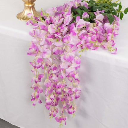AliKopy 5 Pack 44" Silk Lavender Wisteria Garland Vines - Lifelike Des