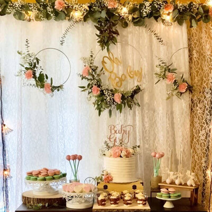 AliKopy 40" Gold Heavy Duty Metal Hoop Wreath - Durable Floral Hoop