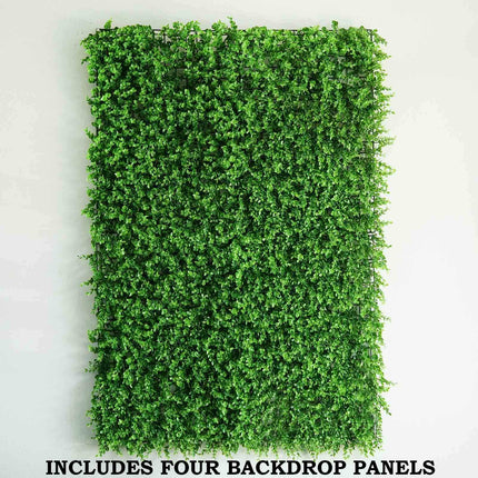 AliKopy 11 Sq ft. Baby Green Boxwood Hedge Wall Mat - 4 Panels, UV-Res