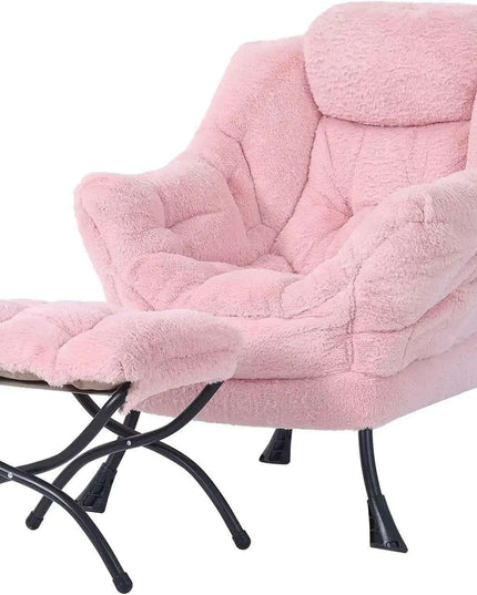 Cozy Grey Lounge Chair Set with Ottoman and Storage Pocket for Ultimate Relaxation