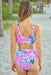 Exotic Palm Leaf Bikini Set with Mid-Rise Bottom - 2 Piece Swimsuit