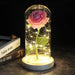 Radiant LED Rose in Glass Dome - Elegant Illumination and Everlasting Elegance