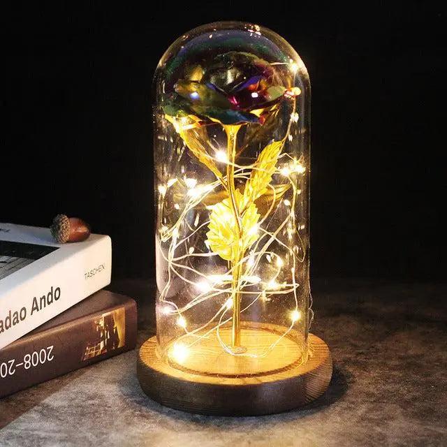 Enchanted LED Light-Up Rose in Glass Dome - Beauty and the Beast Inspired