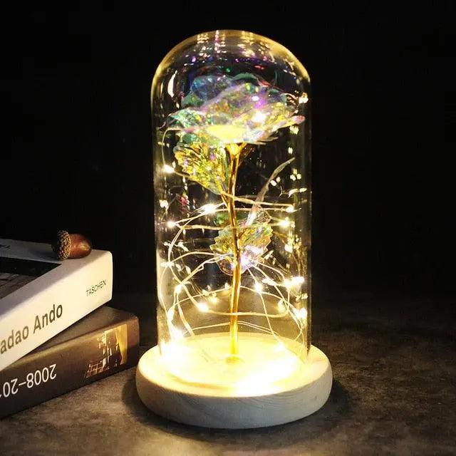 Enchanted LED Light-Up Rose in Glass Dome - Beauty and the Beast Inspired