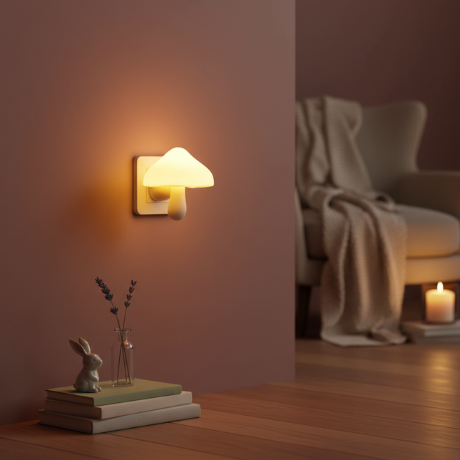 Peekaboo Studio LED Mushroom Night Light with Light-Control Sensor