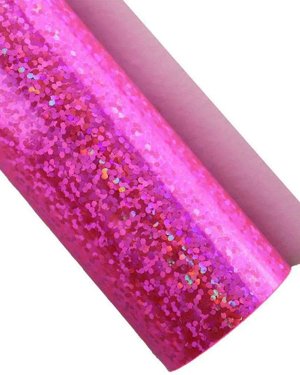 Glittering Pink Faux Leather Crafting Set for DIY Earrings and Hair Accessories