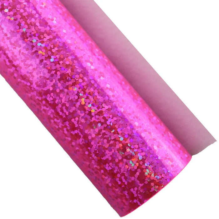 Pink Glitter Faux Leather Crafting Kit for Handmade Earrings and Hair Accessories