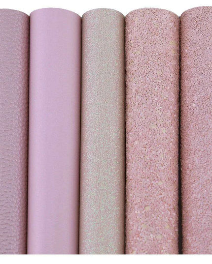 Glittering Pink Faux Leather Crafting Set for DIY Earrings and Hair Accessories