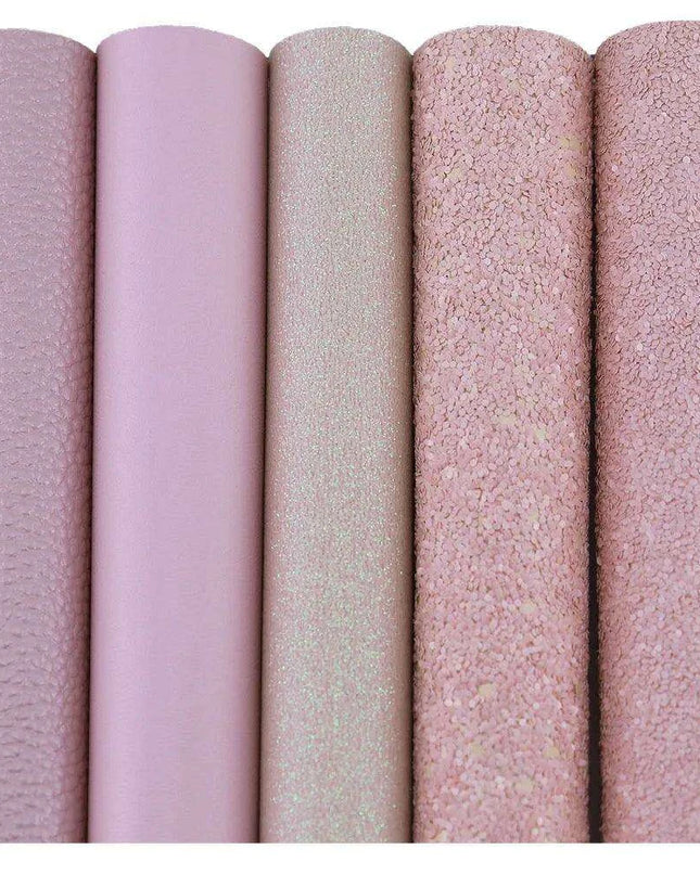 Glittering Pink Faux Leather Crafting Set for DIY Earrings and Hair Accessories