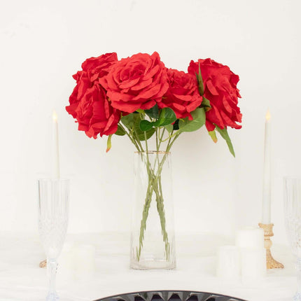 AliKopy 17" Red Premium Silk Jumbo Rose Bouquet - High Quality, Weddin
