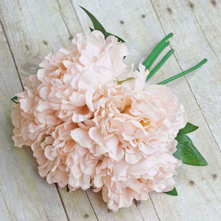AliKopy 11" Blush Real Touch Silk Peonies Bouquet - Lifelike & Elegant