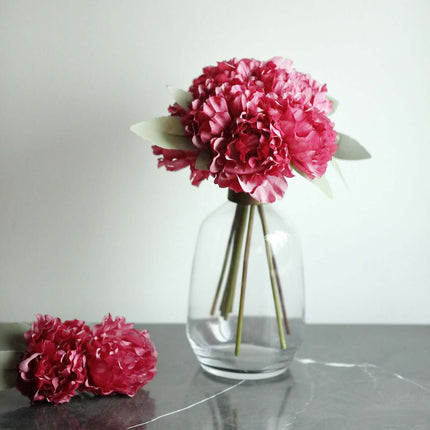 AliKopy 11" Real Touch Mulberry Silk Peonies Bouquet - Lifelike Design