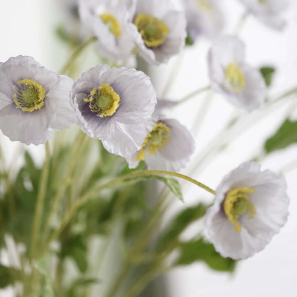 AliKopy 33" Lavender Lilac Artificial Poppy Silk Flowers - Elegant Cen