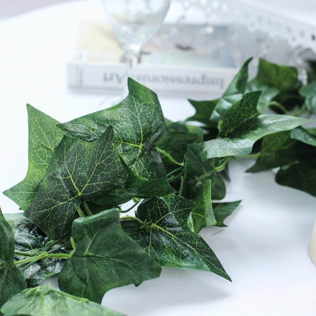 AliKopy 8ft Dark Green UV Protected Artificial Ivy Leaf Garland Vine