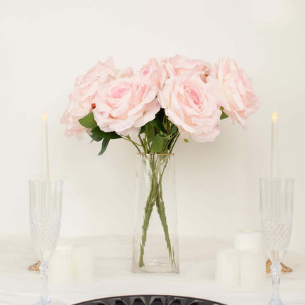 AliKopy 17" Blush Silk Jumbo Rose Bouquet - High Quality, Wedding-Read
