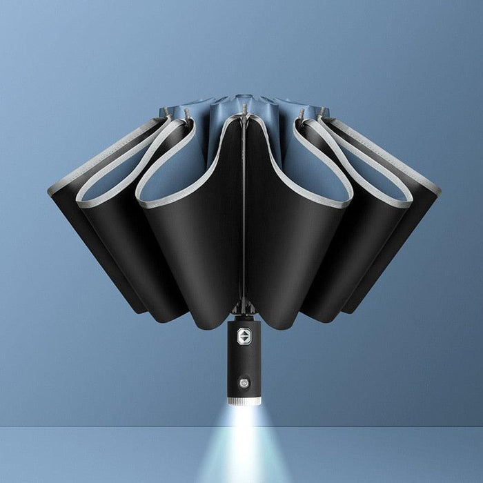 Light-emitting LED Automatic Reverse Umbrella with Ten-bones Folding
