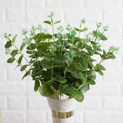 AliKopy 19" Light Green Artificial Eucalyptus Bouquet - Realistic & Lu