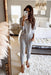 Light Grey Ribbed Dolman Sleeve Top and Pocketed Pants Set