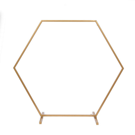AliKopy Gold Hexagon Wedding Arch - Self-Standing Geometric Centerpiec