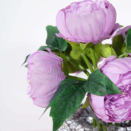 AliKopy 5 Flower Artificial Silk Peony Bouquet - Realistic & Durable