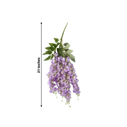 AliKopy 6 Pack Purple Silk Wisteria Vines - 21" Long, Lifelike Design