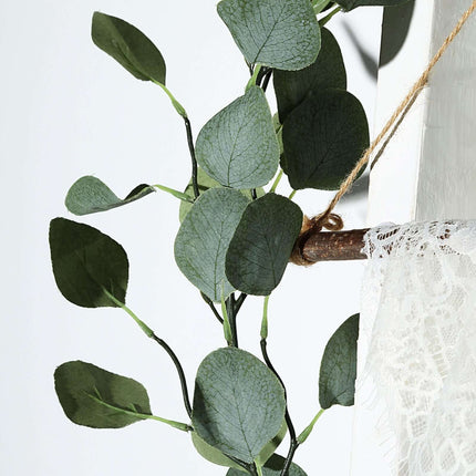 AliKopy 6.5ft Frosted Green Eucalyptus Leaf Garland, Durable & Realist