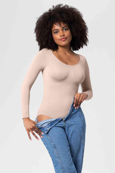 Sculpting Long Sleeve Shaping Bodysuit with Basic Style