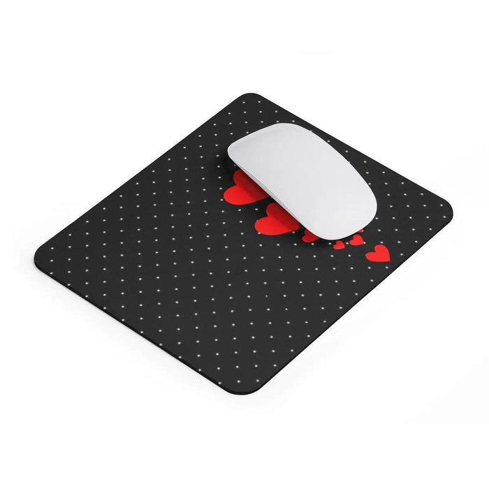 Charming Love Hearts and Polka Dots Print Mouse Pad