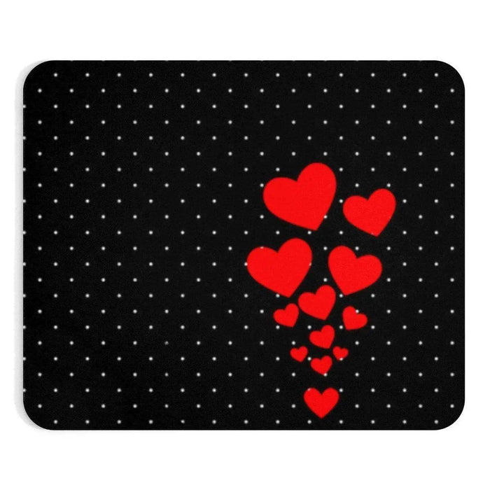 Love Hearts and Polka Dots Print Rectangular Mouse Pad for Stylish Workspaces
