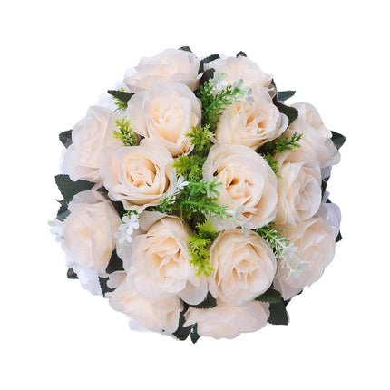 AliKopy 2 Pack 10" Cream Silk Rose Flower Balls - Artificial Centerpie