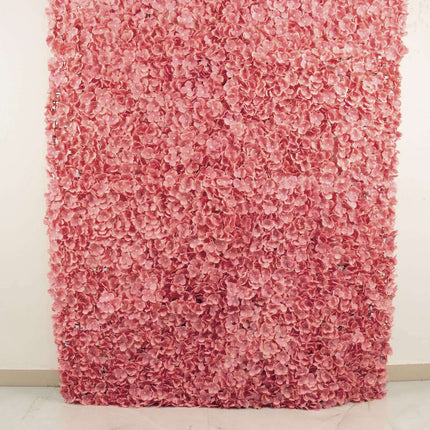 AliKopy 11 Sq Ft Dusty Rose UV Protected Hydrangea Wall Mat - 4 Panels