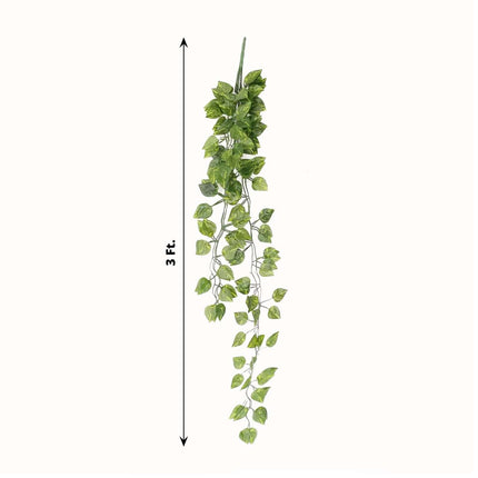 AliKopy 4 Pack Green Pothos Hanging Plants - 3ft Silk Foliage Garland
