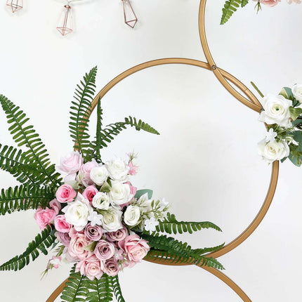AliKopy 5ft 4-Tiered Gold Hoop Flower Stand - Elegant Wedding Centerpi