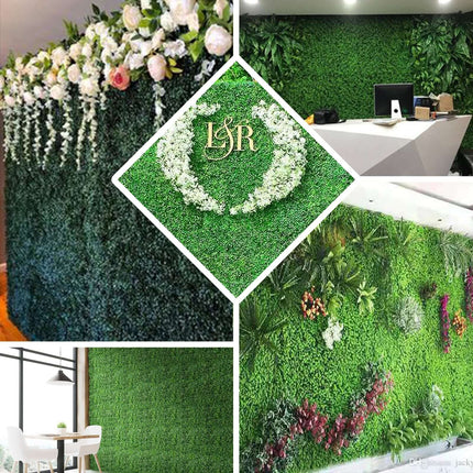 AliKopy 11 Sq ft Green Boxwood Hedge Wall Mat - 4 Durable Panels, UV-R