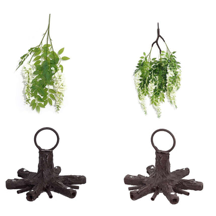 AliKopy 55" Cream Silk Wisteria Vine Chandelier - Interchangeable Bran