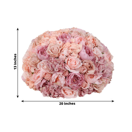 AliKopy Blush Silk Rose Wedding Centerpiece - 20" Artificial Flower Ba