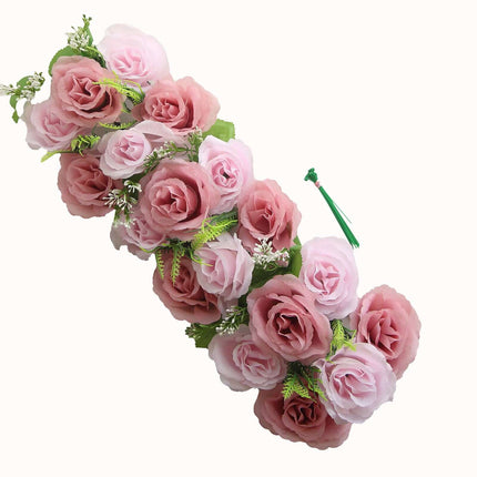 AliKopy 6 Pack Blush Silk Flower Table Runner - 20"x8", Wedding Center