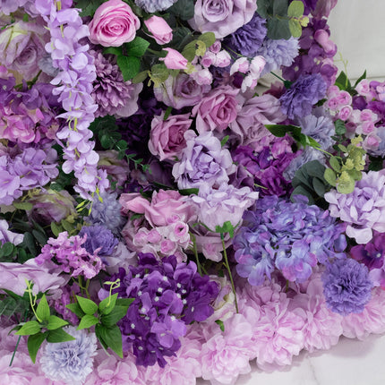 AliKopy Artificial Silk Floral Backdrop – Lavender Half Crescent Arch