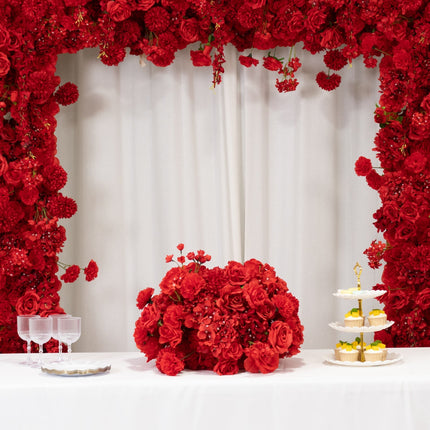 AliKopy 22-Inch Red Silk Flower Centerpiece - Pre-Arranged, Wedding De