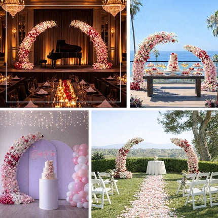 AliKopy Red Floral Backdrop for 8ft Wedding Arch – Foam-Backed Design